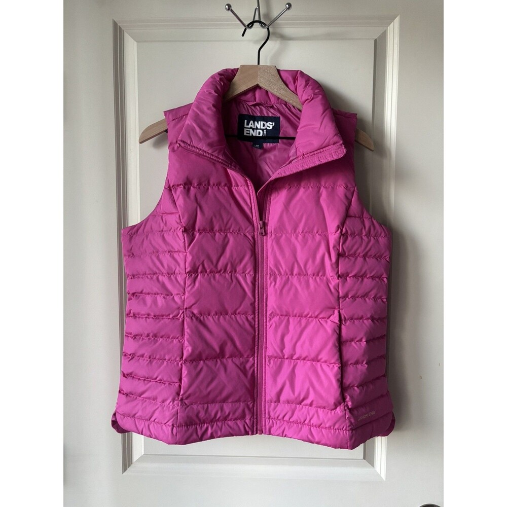 Lands End Pink Women's Down Vest Size M